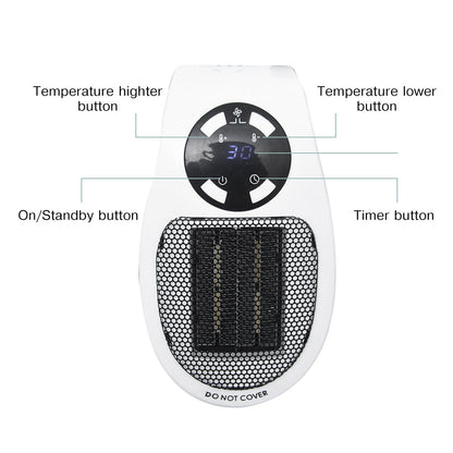 Electric Portable Space Fan Heater With Remote Control
