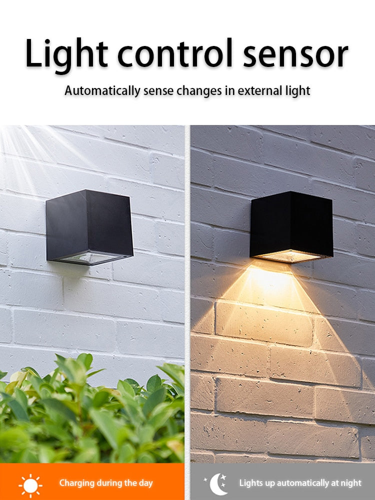 LED Wall Lamp Solar Light Sunlight Sensor IP65 Waterproof