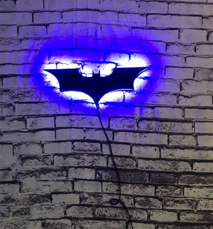 Batman LED Wall Light with Wireless Remote Control and Color Change