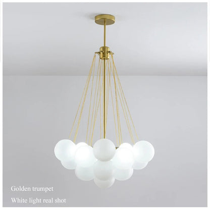 Bubble Glass Chandelier Frosted Glass