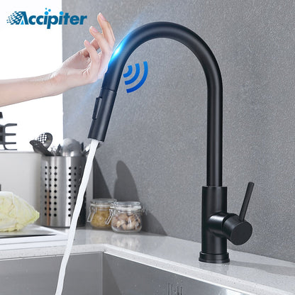 Sensor Kitchen Faucet Stainless Steel With Pull-Out Faucet