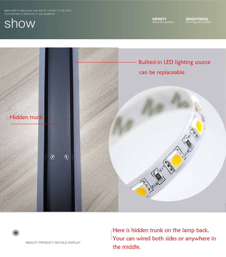 Modern Waterproof Outdoor Long Strip LED Wall Lamp on Sale