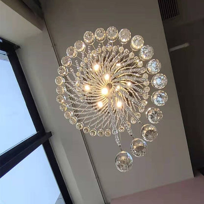 Modern Luxury Large K9 Spiral Crystal Chandelier