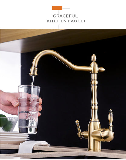 Antique Kitchen Purify Faucets Tap Cold and Hot 360 Rotation with Water Purification Features