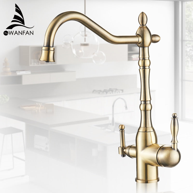Antique Kitchen Purify Faucets Tap Cold and Hot 360 Rotation with Water Purification Features