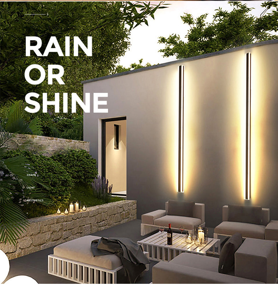 Modern Waterproof Outdoor Long Strip LED Wall Lamp on Sale