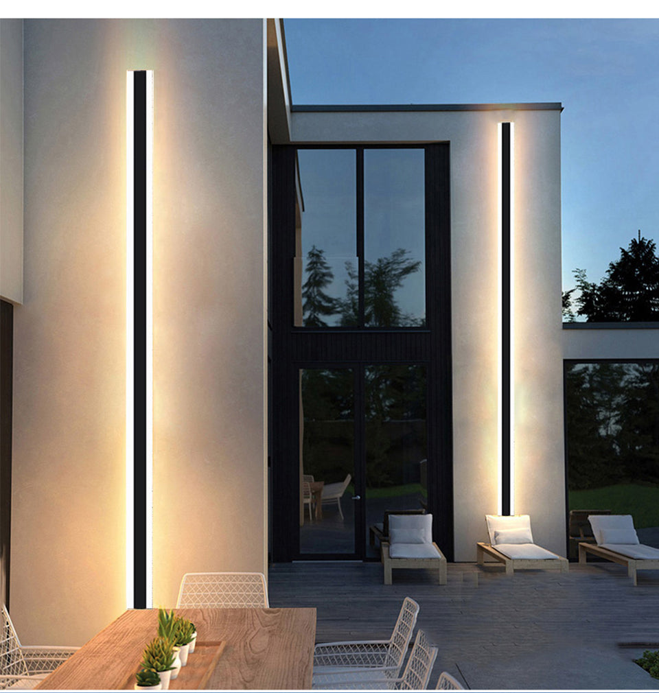 Modern Waterproof Outdoor Long Strip LED Wall Lamp on Sale