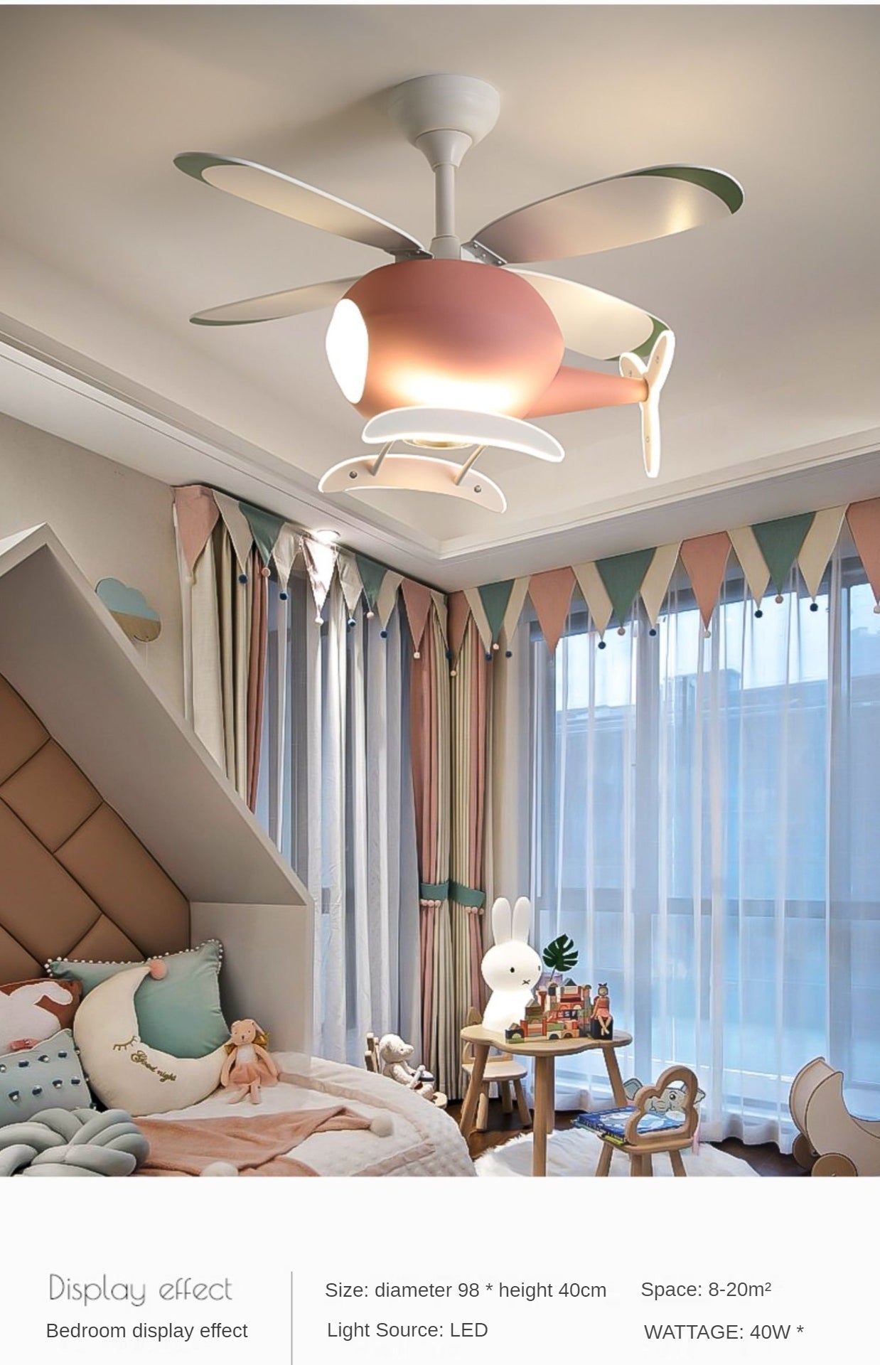 Children's Room Airplane Ceiling Fan Lights