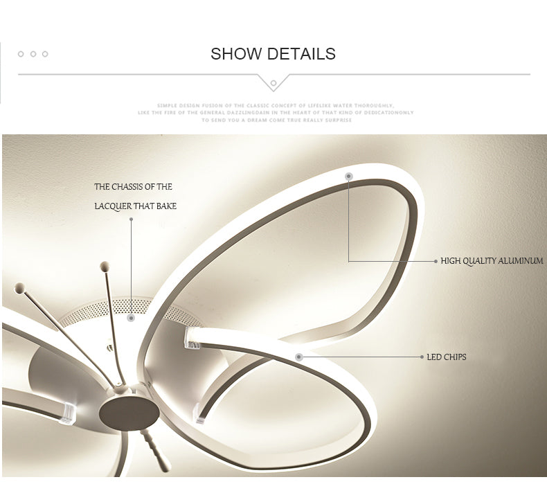 Modern LED Butterfly LED Ceiling Lamp Dimmable