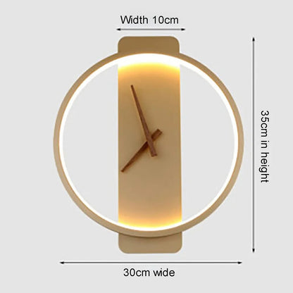 LED Clock Wall Lamp