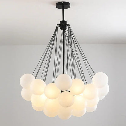 Bubble Glass Chandelier Frosted Glass