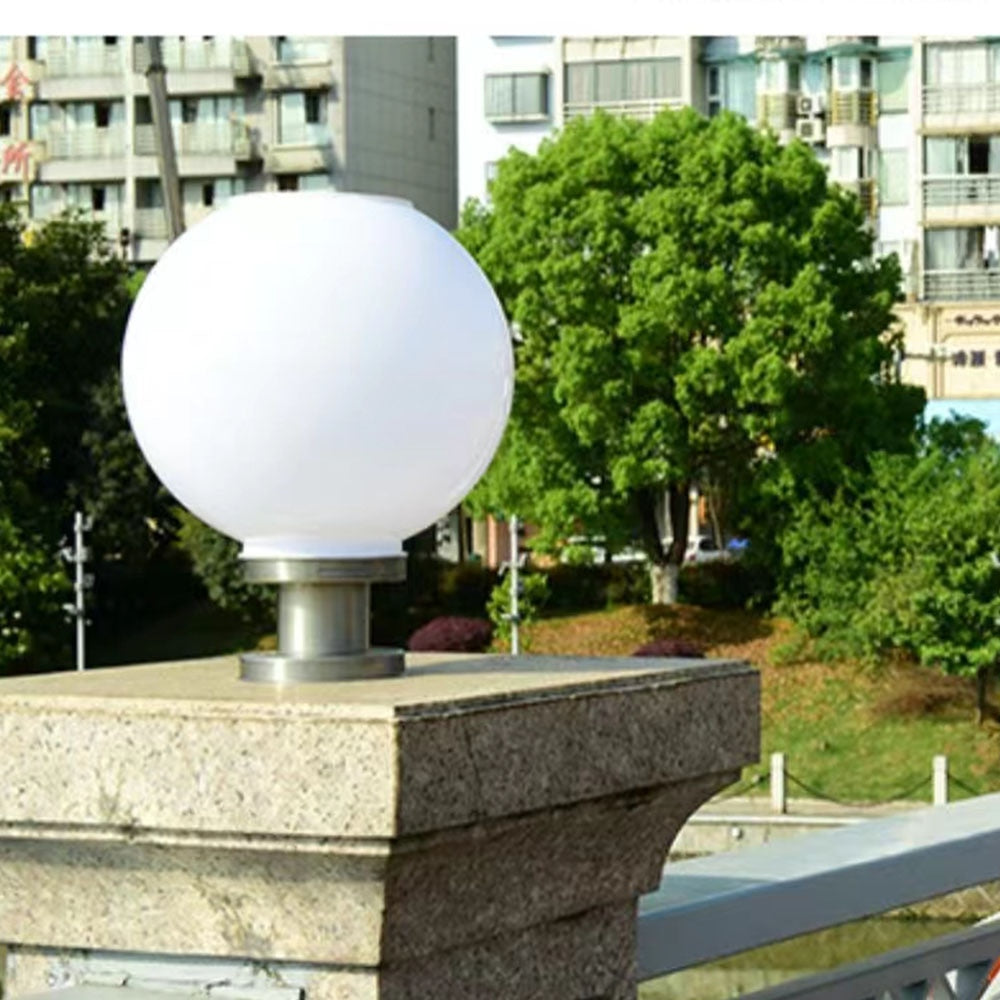 LED Round Ball Stainless Steel Solar Powered Lamp Outdoor IP65 Waterproof