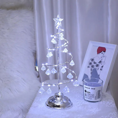 Gold Silver LED String Christmas Tree Table Lamp