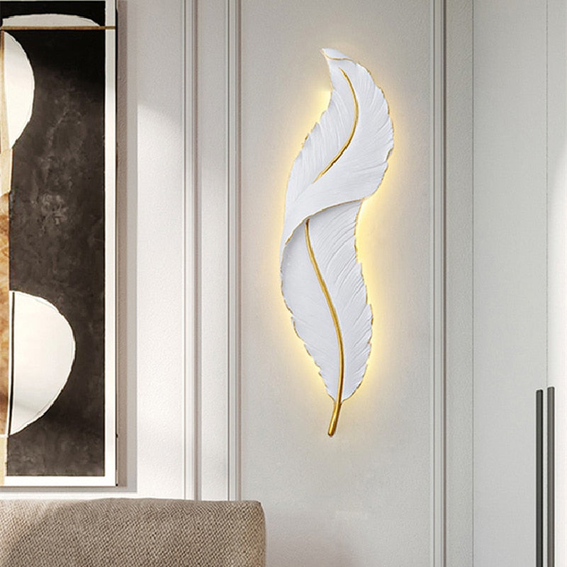 White Feather Wall Nordic Lamp