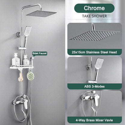 Thermostatic Digital Display Rain Shower Faucet Bidet Faucet Spout Faucet Bathroom Faucet Set