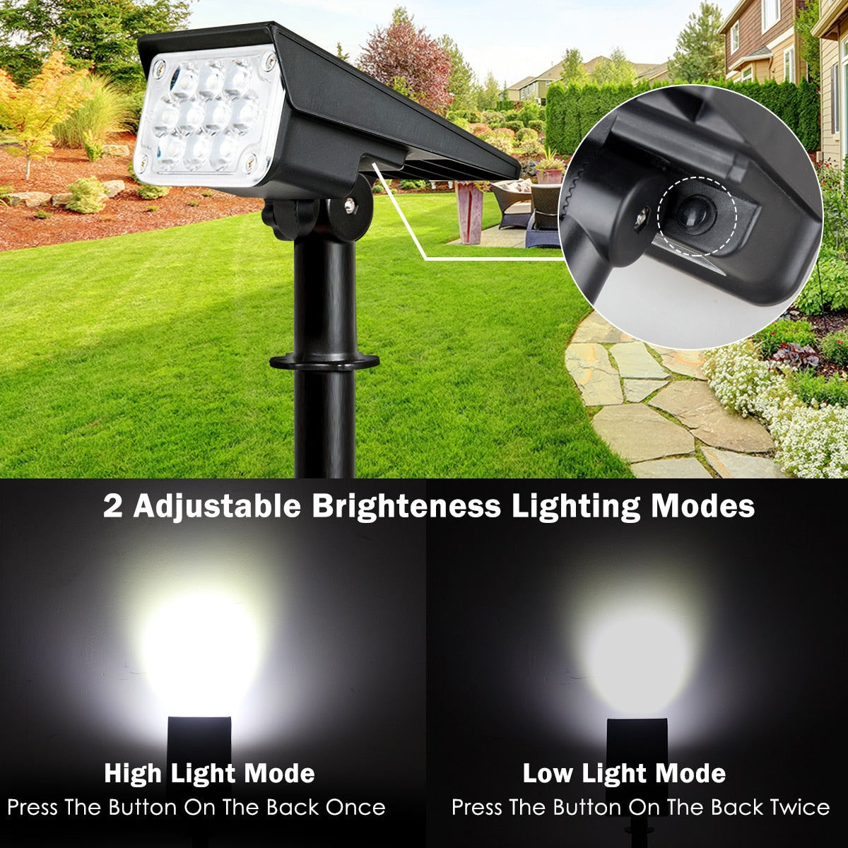 Solar Power Landscape Spotlights Garden Light outdoor IP65 Spotlight