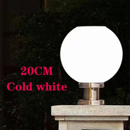 LED Round Ball Stainless Steel Solar Powered Lamp Outdoor IP65 Waterproof