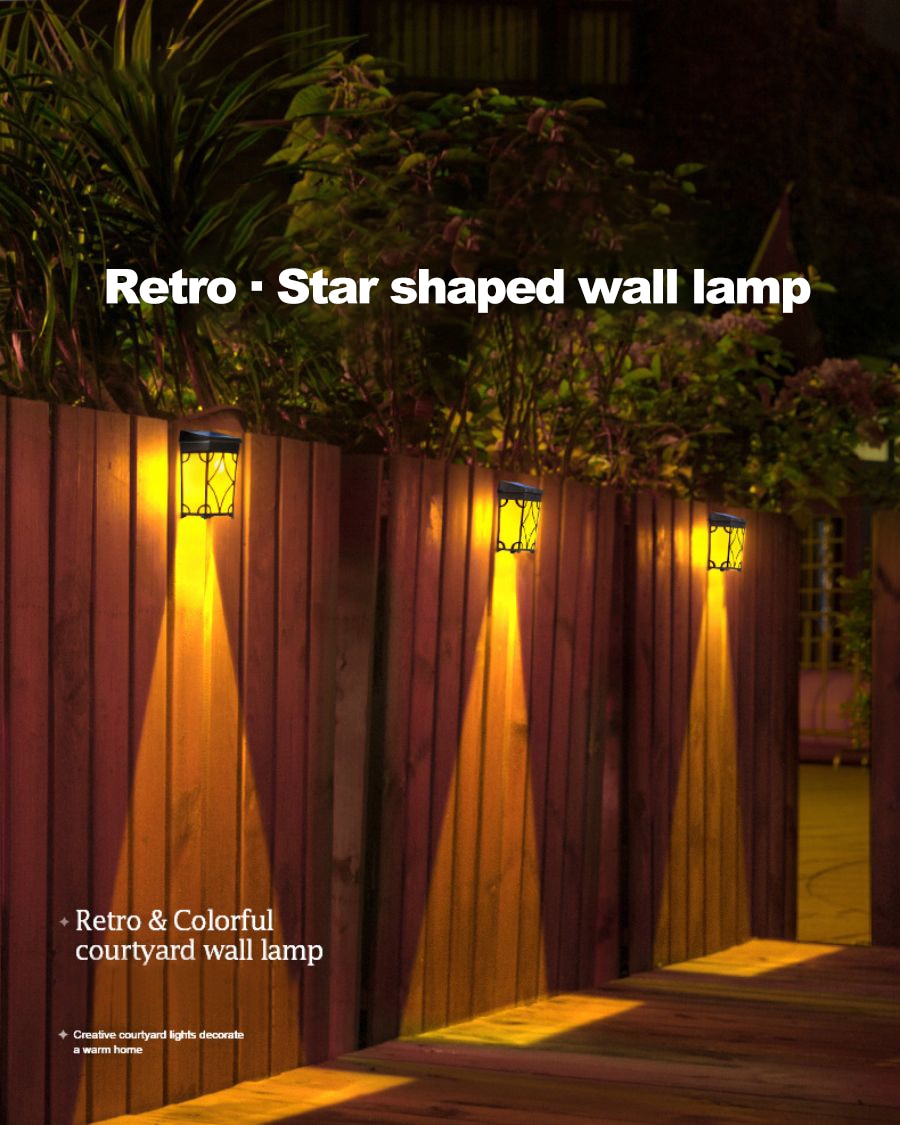 Vintage Solar Powered LED Wall Light Waterproof
