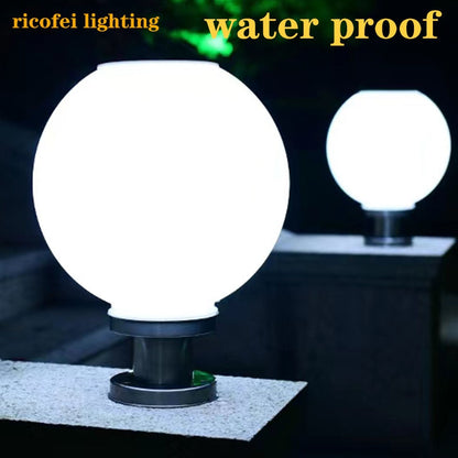 LED Round Ball Stainless Steel Solar Powered Lamp Outdoor IP65 Waterproof
