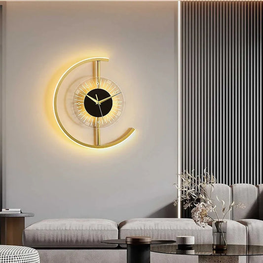 LED Clock Wall Lamp