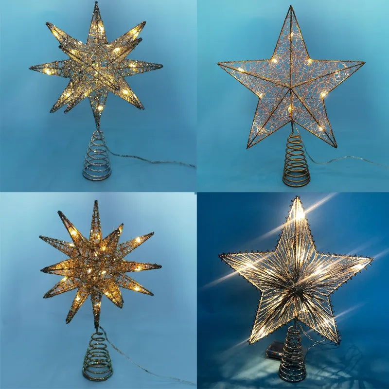 Christmas Tree Topper LED Star Tree Topper Battery Operated