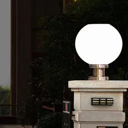 LED Round Ball Stainless Steel Solar Powered Lamp Outdoor IP65 Waterproof