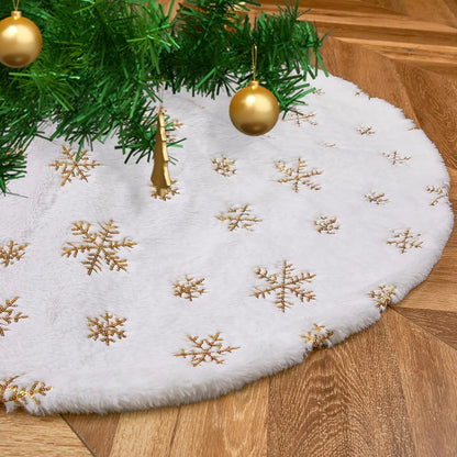 Christmas Tree Skirt White Snowflake 78/90/122 CM