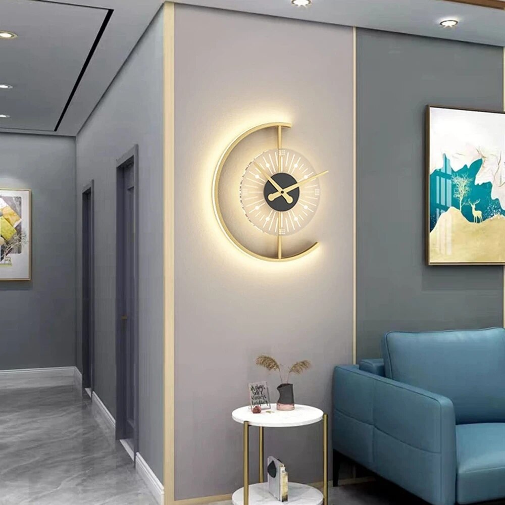 LED Clock Wall Lamp