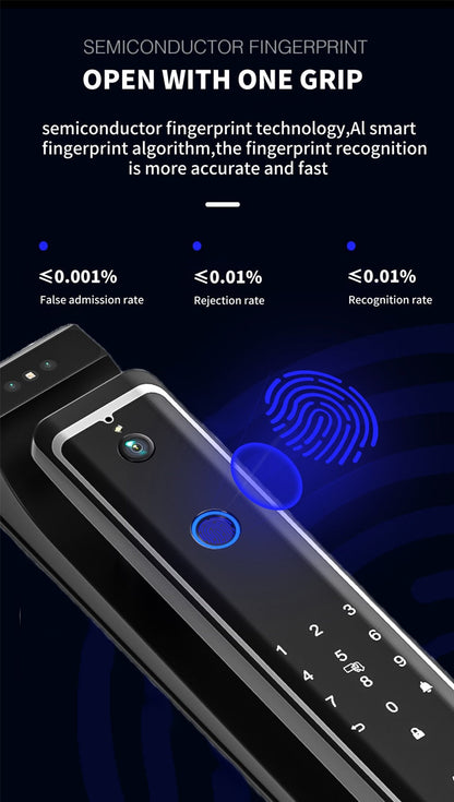 New Fingerprint Door Lock 3D Face Recognition Smart Door Lock