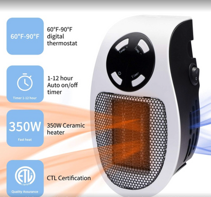 Electric Portable Space Fan Heater With Remote Control