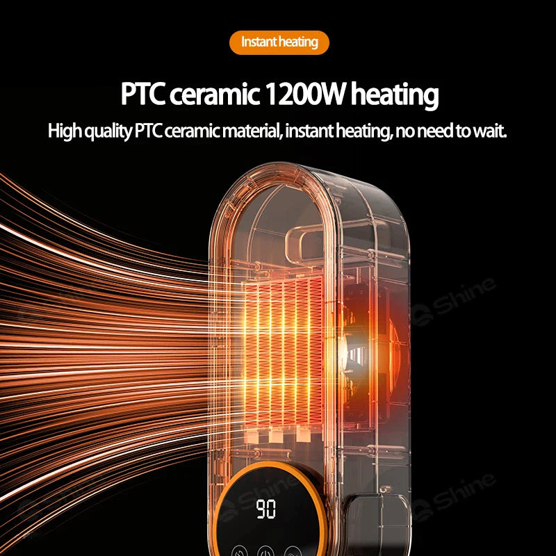 Fan Heater Portable 1200W Touch Screen With Remote Control and Timing