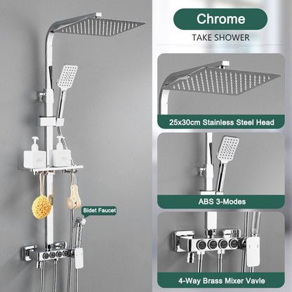 Thermostatic Digital Display Rain Shower Faucet Bidet Faucet Spout Faucet Bathroom Faucet Set