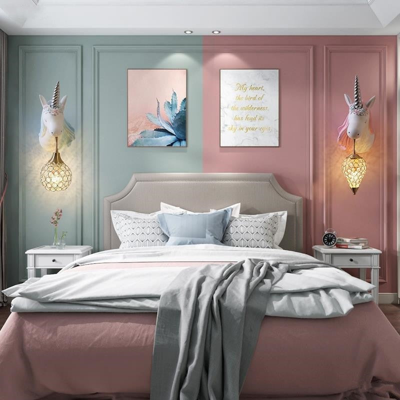 Unicorn Pink & Blue Wall Lamp