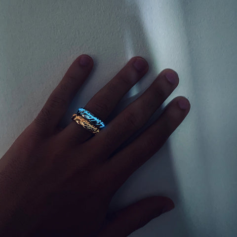 Image of Elvish Ring Glow in the Dark - Rings of Power Titanium Stainless Steel