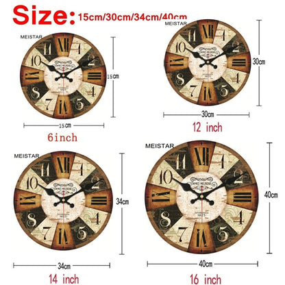 Vintage Wooden Wall Clock Brief Design Silent