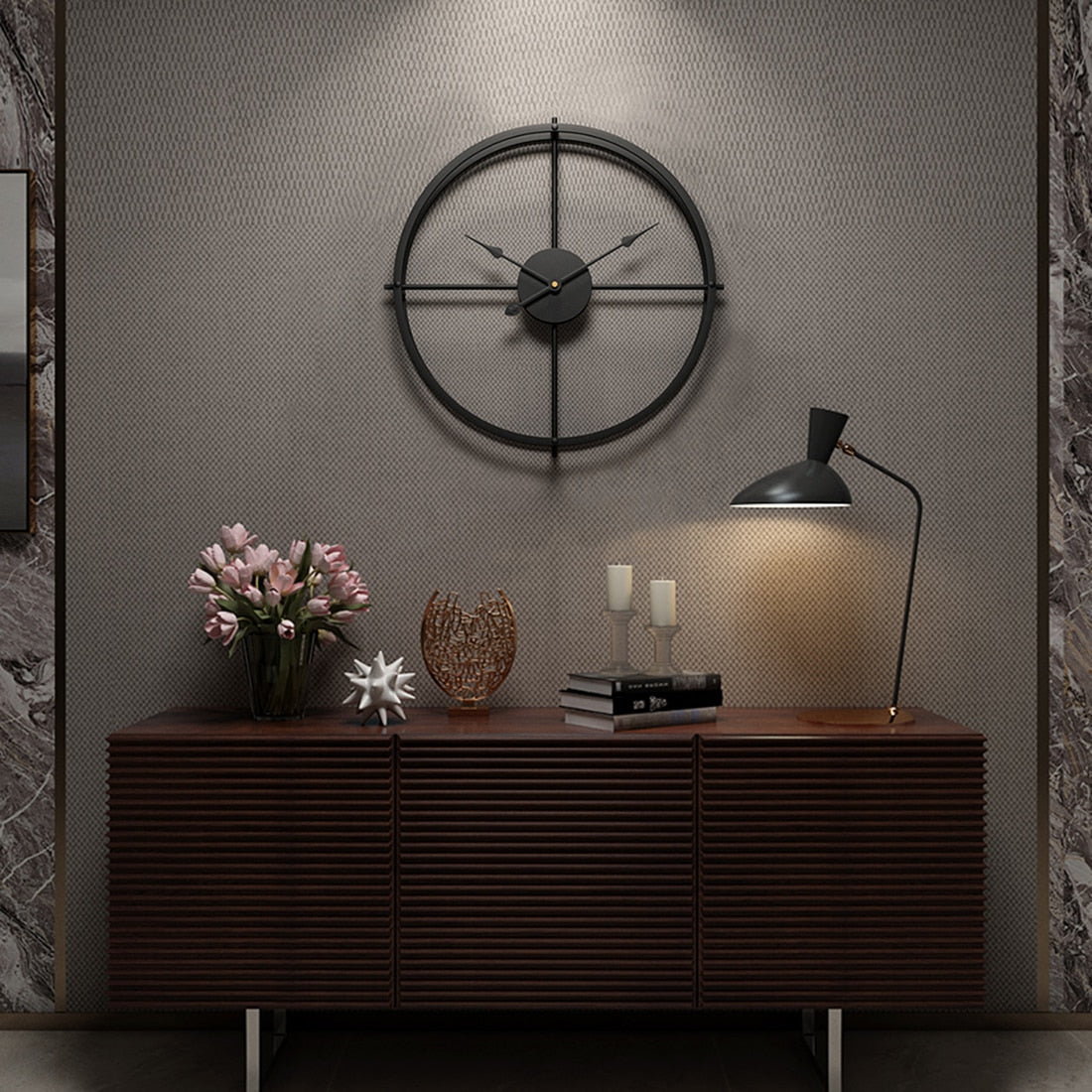 Silent Iron Wall Clock Modern Design