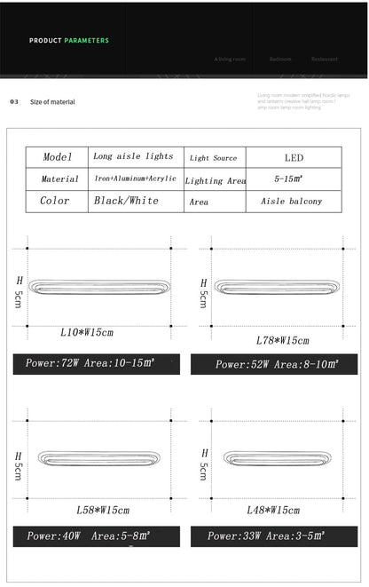 Modern LED Hallway Corridor Ceiling Lights