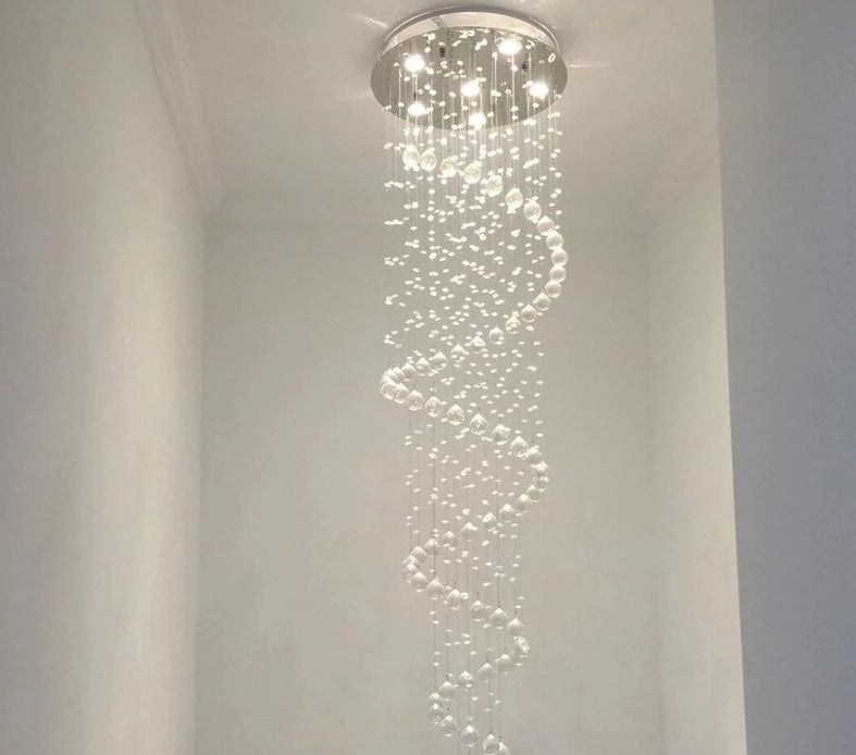 Modern LED Double Spiral Crystal Chandelier