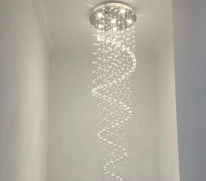 Modern LED Double Spiral Crystal Chandelier