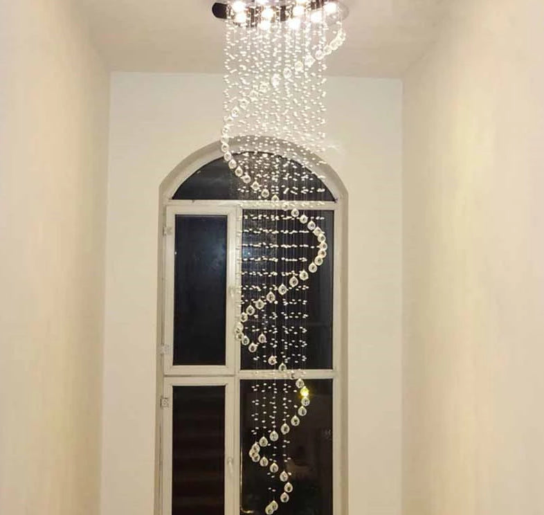 Modern LED Double Spiral Crystal Chandelier