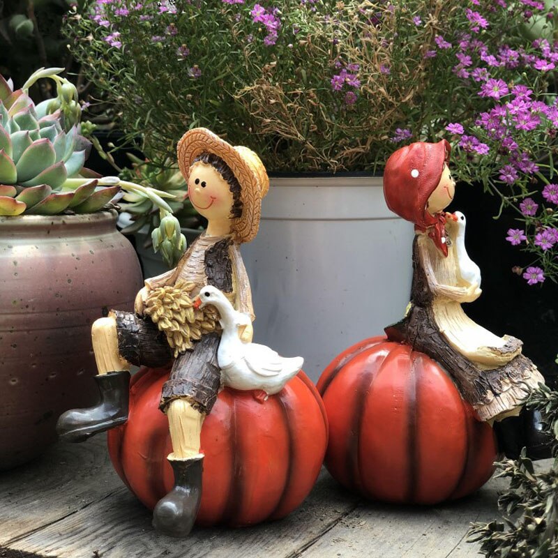 Little Boy Girl Elf Home Garden Decoration