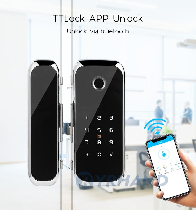 Bluetooth Fingerprint Glass Door Lock