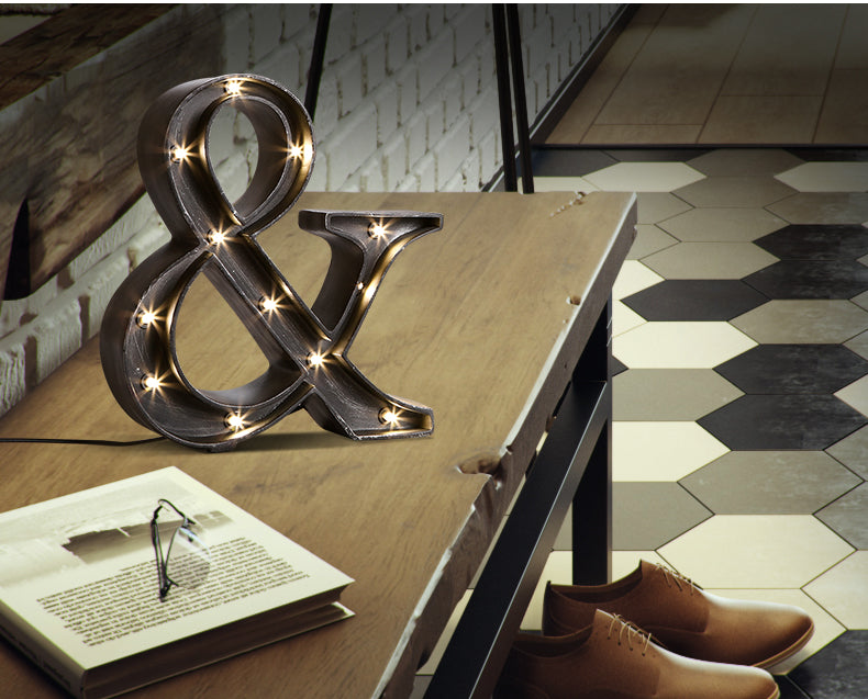 AND Sign Industrial Style LED Table Lamp