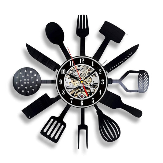 Vinyl Record Wall Clock Kitchen Decorative