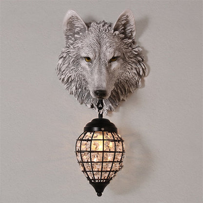 Resin Wolf Wall Lamp