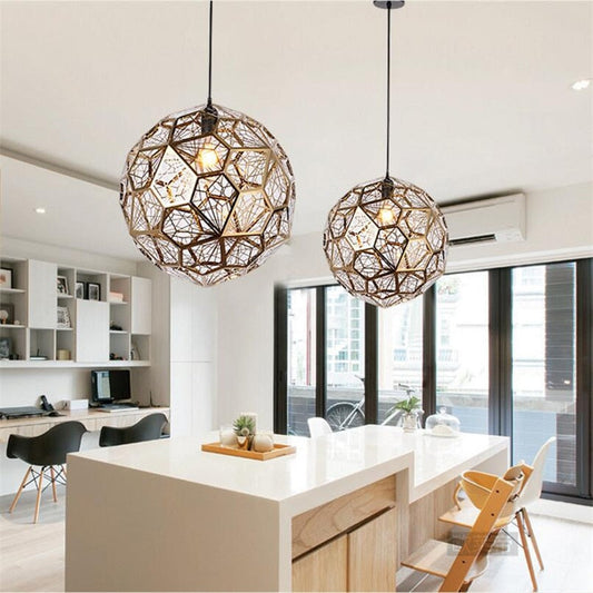 Modern Stainless Steel Diamond Ball Pendant Lights