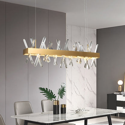Modern Rectangle Crystal Chandelier for Living room Dining Room