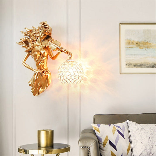 Gold Violin Singer Wall Lamp