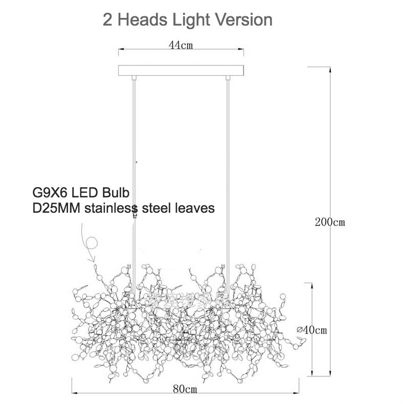 Modern Stainless Steel Chrome Leaf LED Chandelier