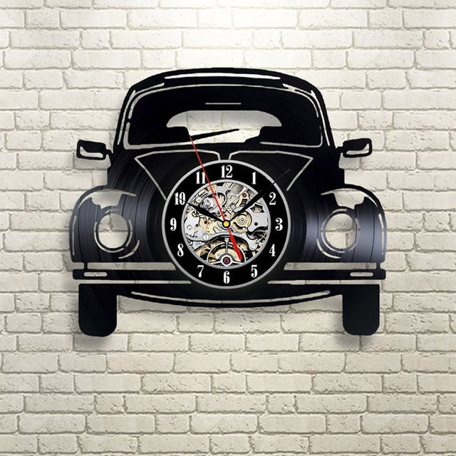 Car Shape LED Wall Clock 3D Design